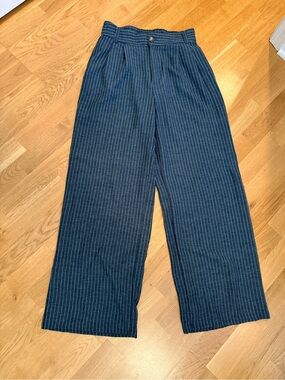 Active USA Navy Pinstripe Elastic-Waist Pants